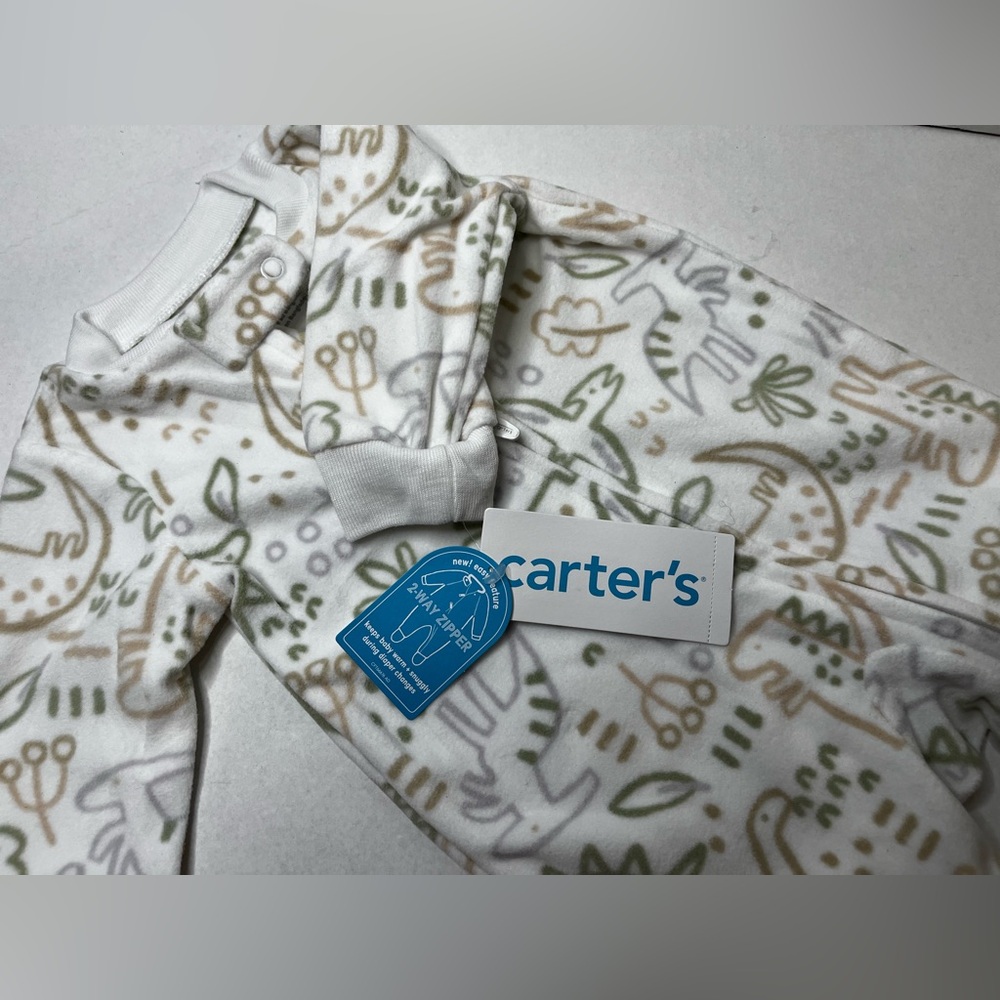 Carter's Dinosaur Long Sleeve Sleeper Footed Onesie Sleep & Play Pajamas Baby 3m